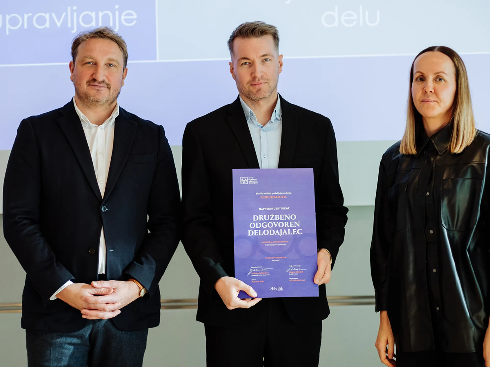 Domen Selan na podelitvi naprednega certifikata DOD