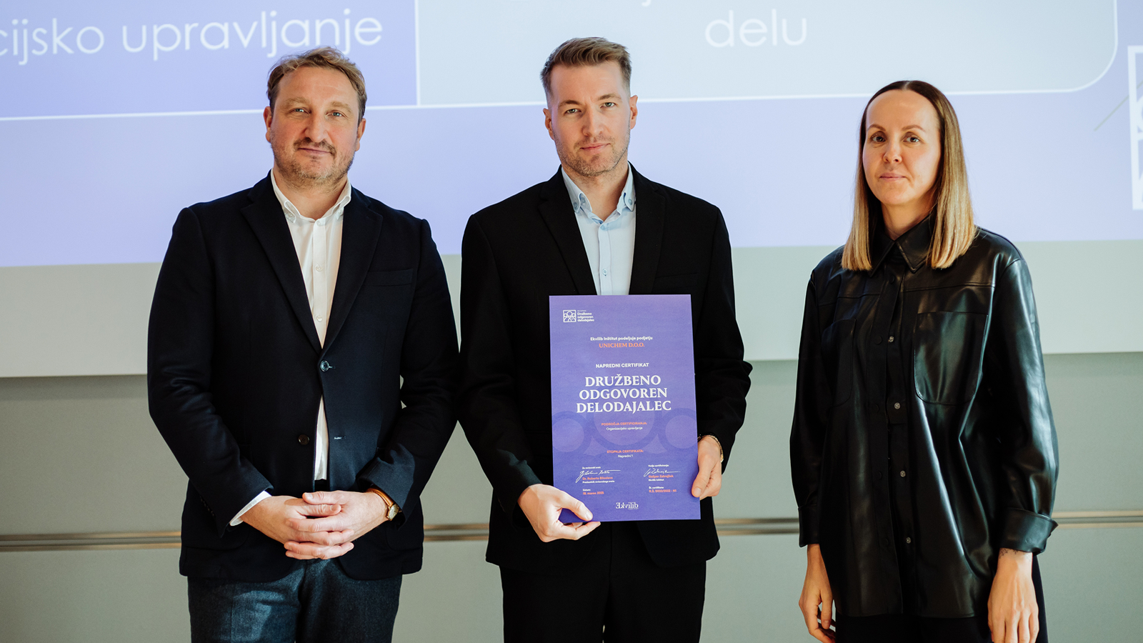 Domen Selan na podelitvi naprednega certifikata DOD